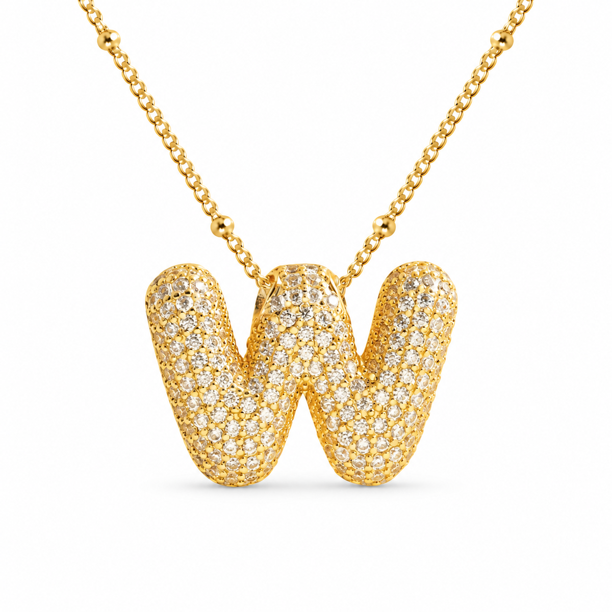 Massive Buchstaben Halskette - Gold