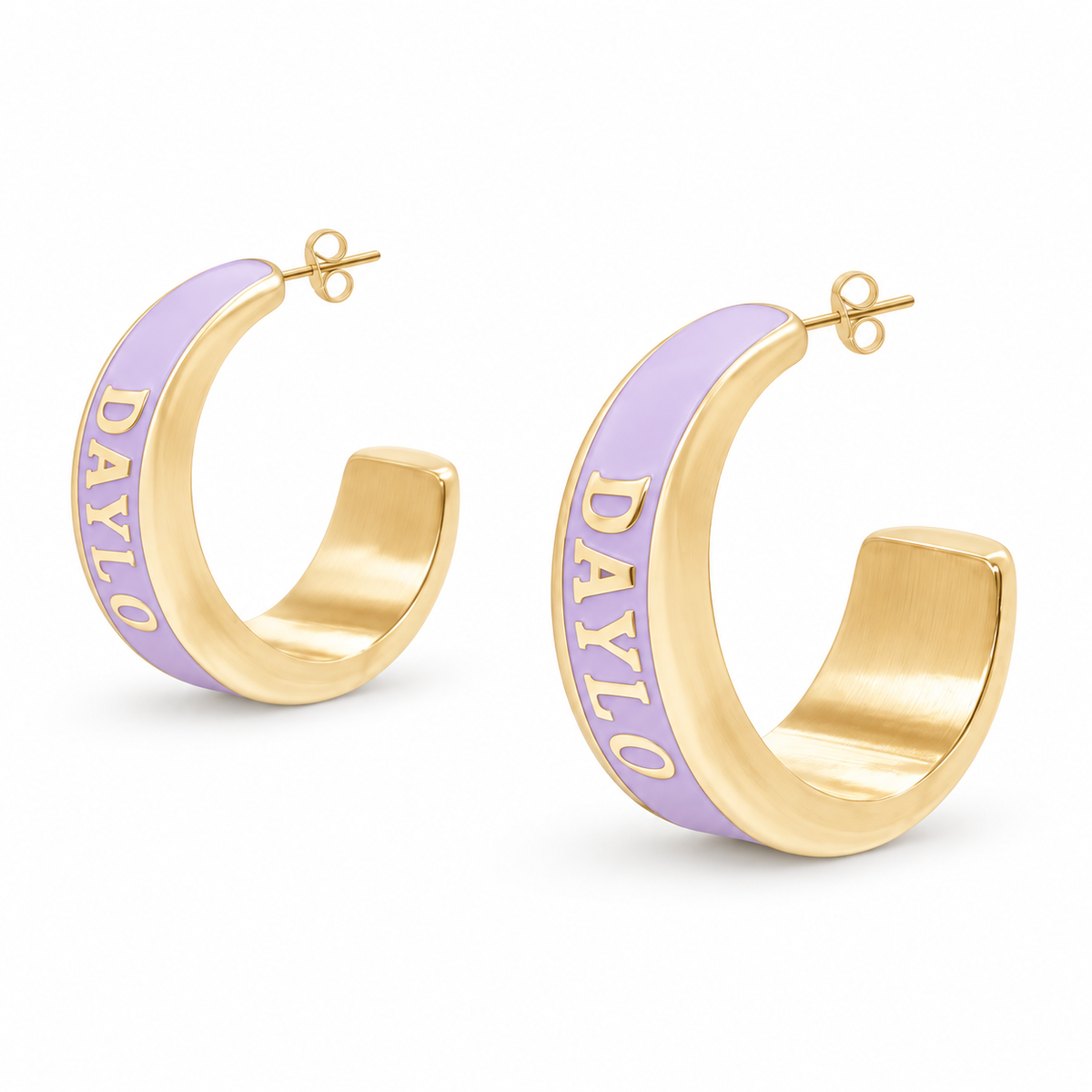 Creolen - Gold/Lila