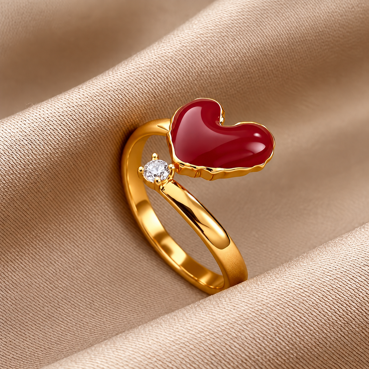 Bianca Herzring - Gold/Rot