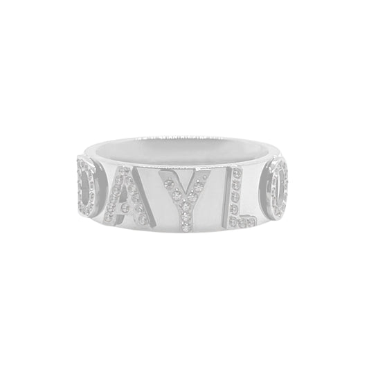 Signatur Diamantring - Silber