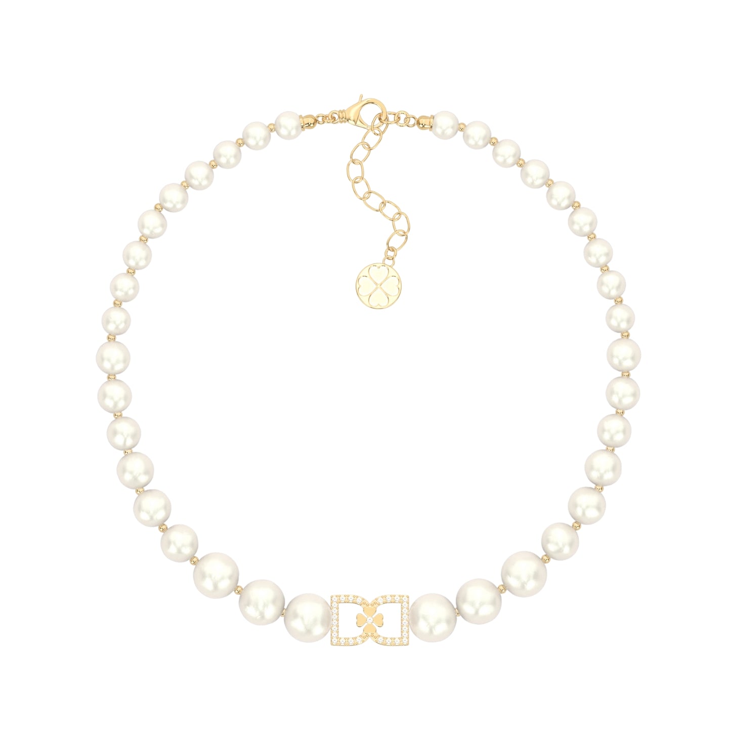 DD Perlen Choker Diamanten - Gold