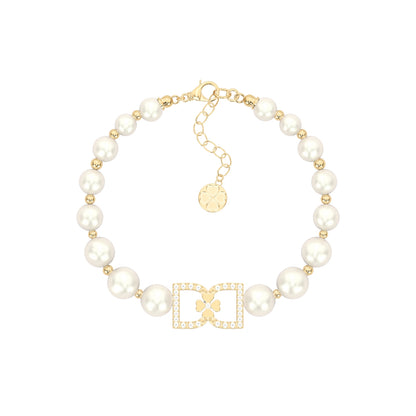 DD Perlenarmband Diamanten - Gold