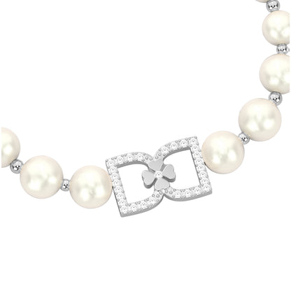 DD Perlenarmband Diamanten - Silber