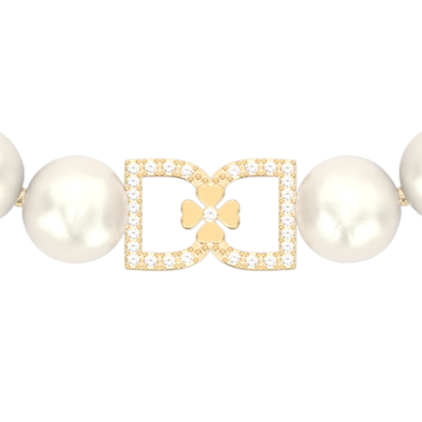 DD Perlen Choker Diamanten - Gold