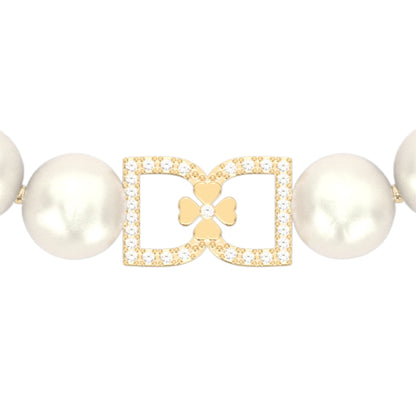 DD Perlen Choker Diamanten - Gold