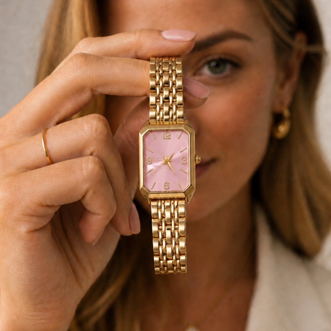 Aira Horloge - Goud / Roze