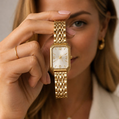 Aira Horloge - Goud / Wit