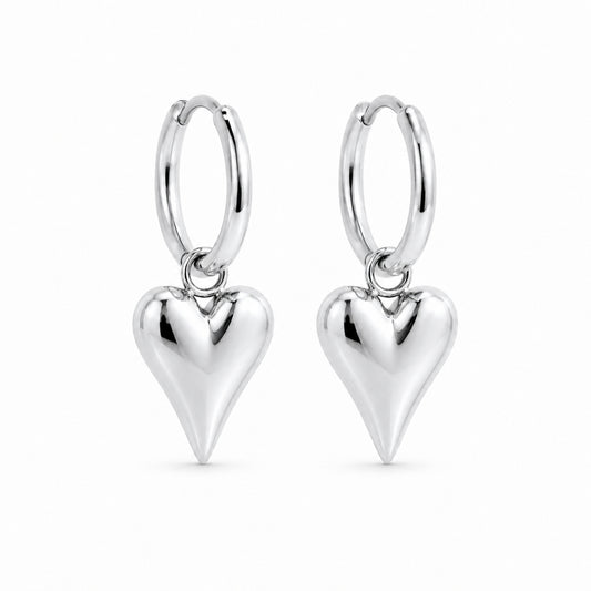 Alva Herz Ohrringe Petit - Silber