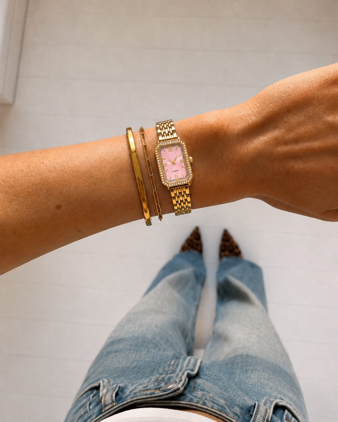 Aven Uhr - Gold / Pink