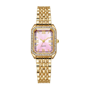 Aven Horloge - Goud / Roze