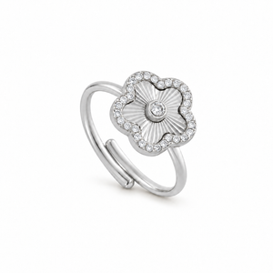Evelia Bloom Diamanten Ring - Silber