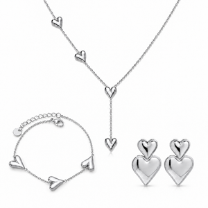 Alva Herzschmuck-Set – Silber