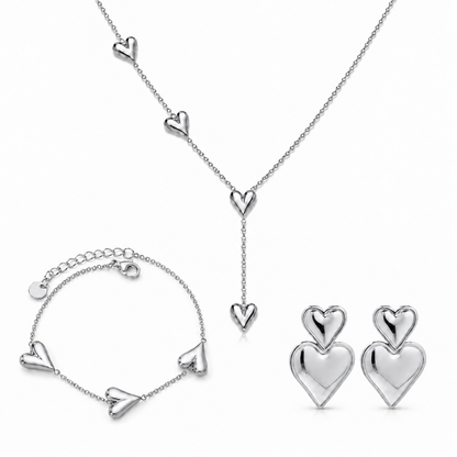 Alva Herzschmuck-Set – Silber