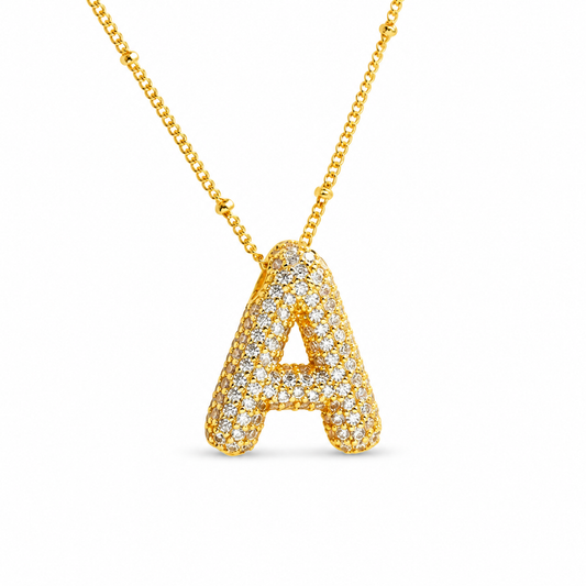 Massive Buchstaben Halskette - Gold