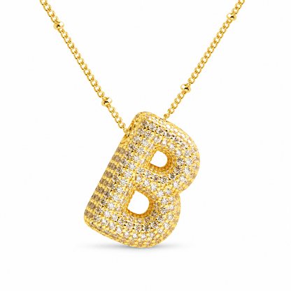 Massive Buchstaben Halskette - Gold