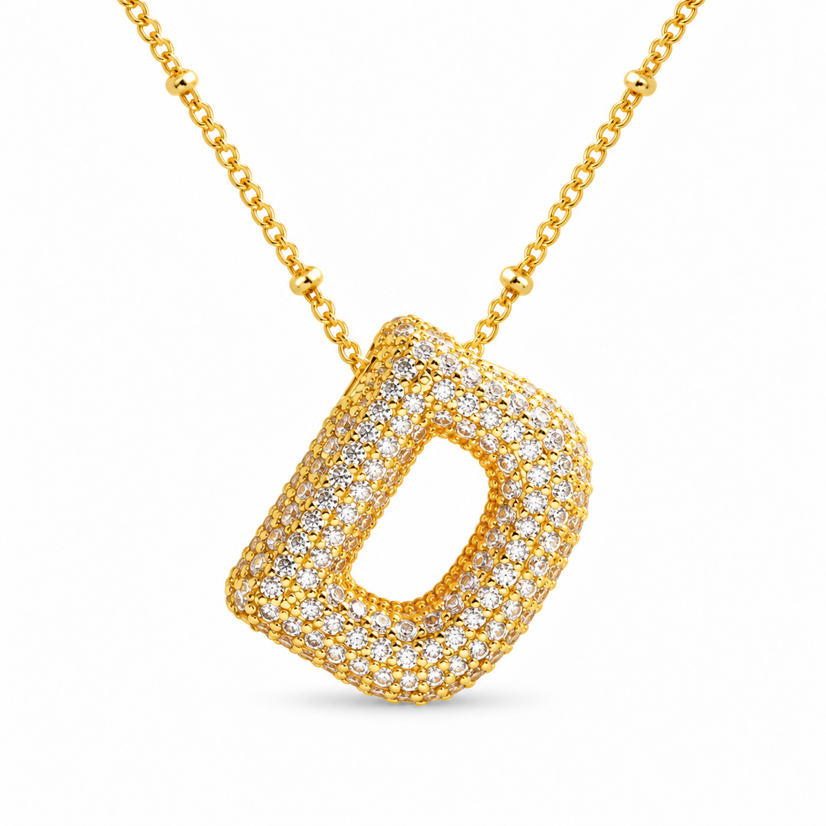 Massive Buchstaben Halskette - Gold