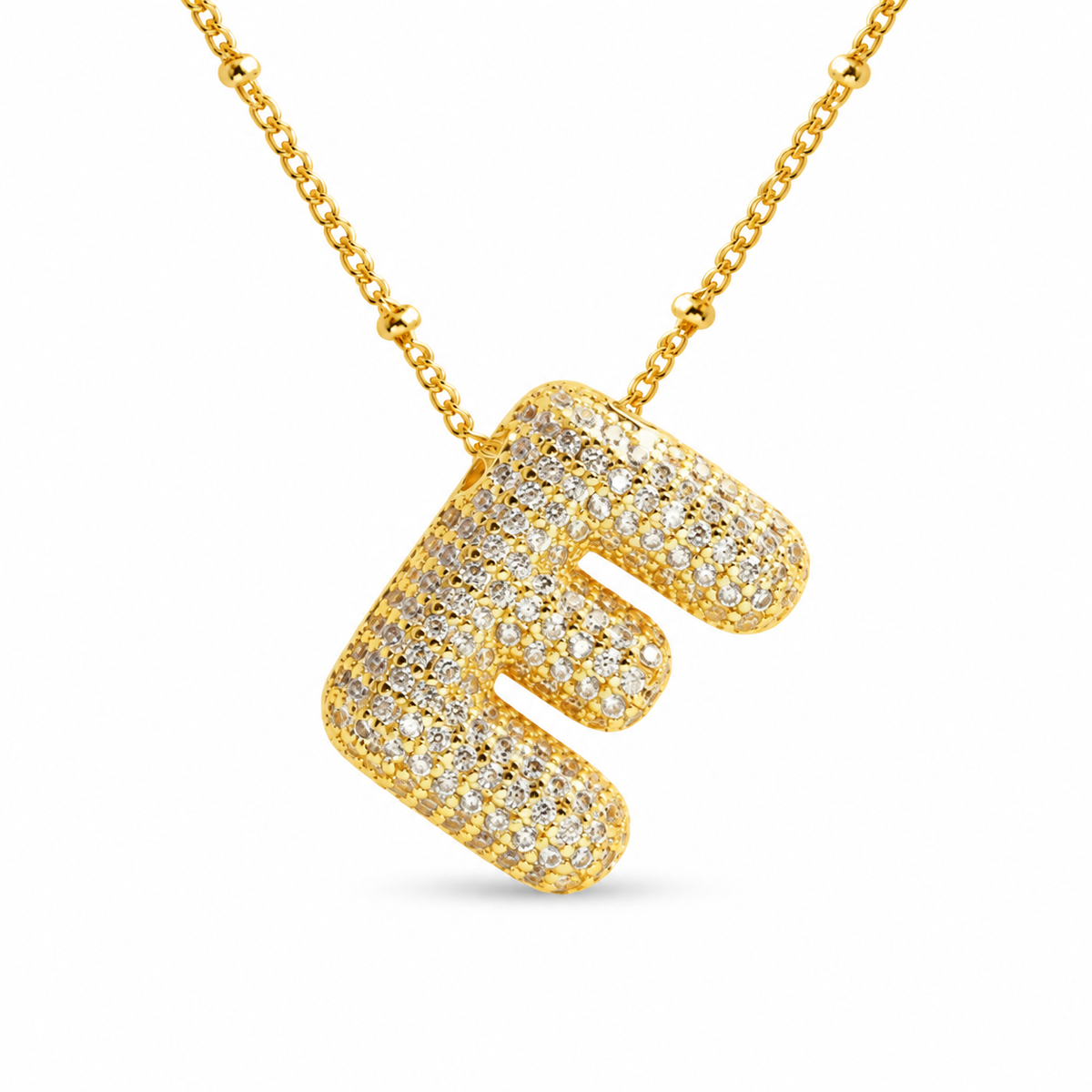Massive Buchstaben Halskette - Gold