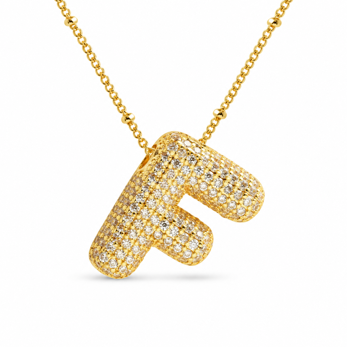 Massive Buchstaben Halskette - Gold