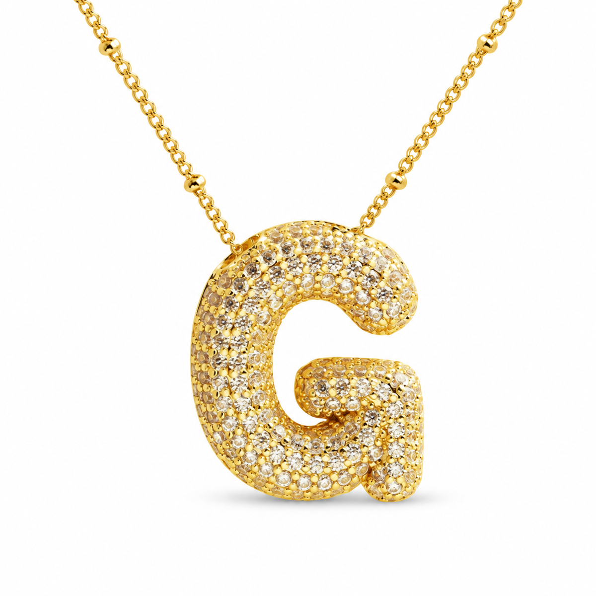 Massive Buchstaben Halskette - Gold