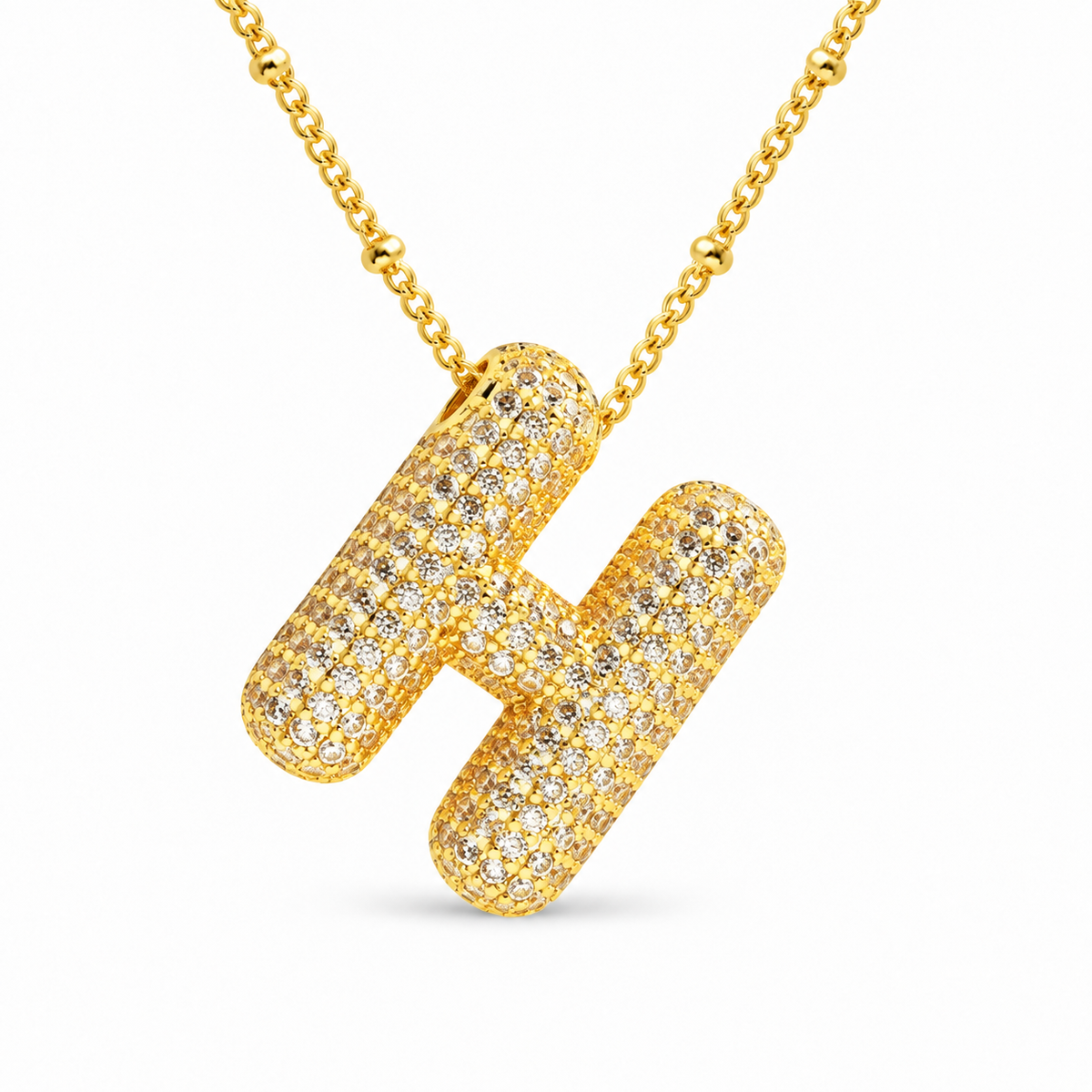 Massive Buchstaben Halskette - Gold
