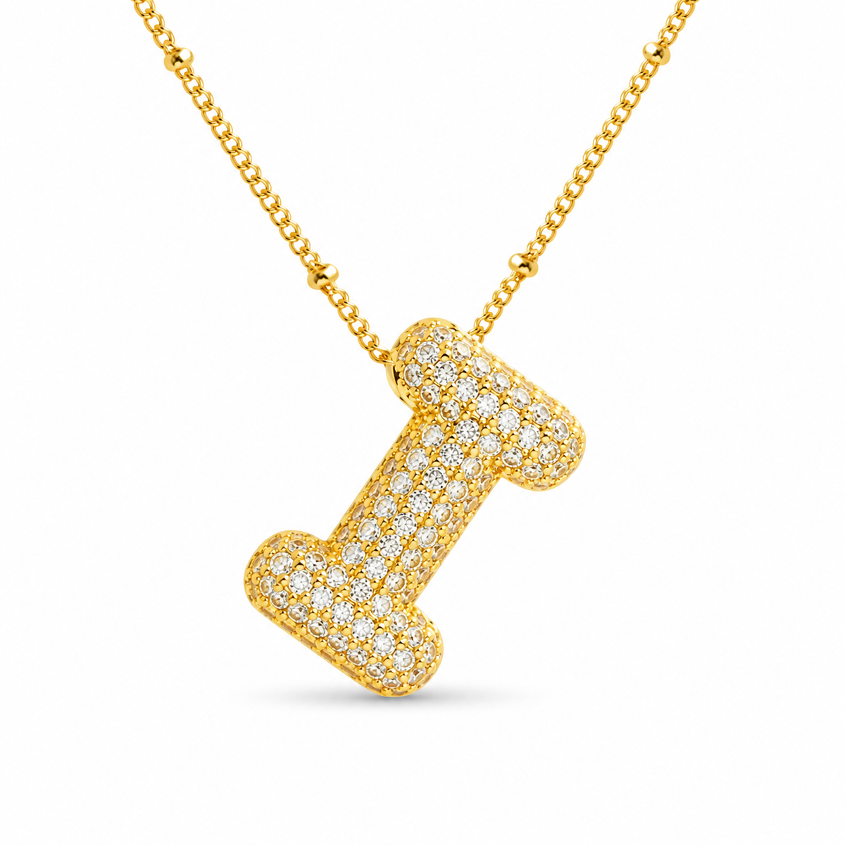 Massive Buchstaben Halskette - Gold