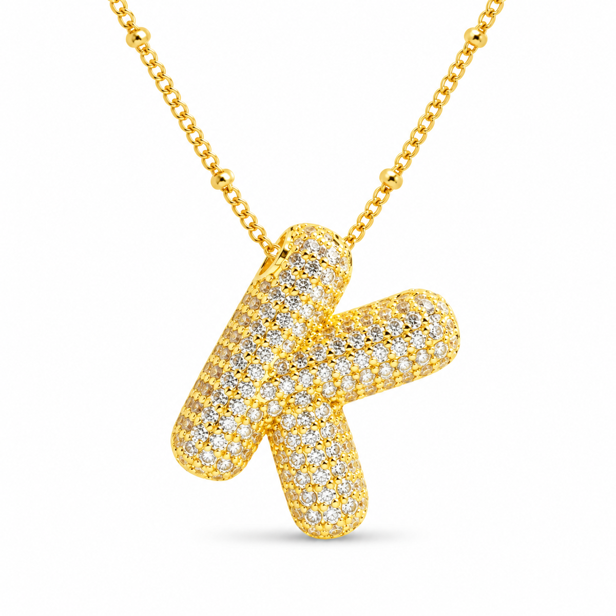 Massive Buchstaben Halskette - Gold