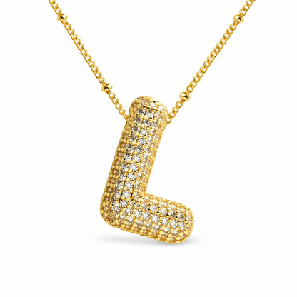 Massive Buchstaben Halskette - Gold