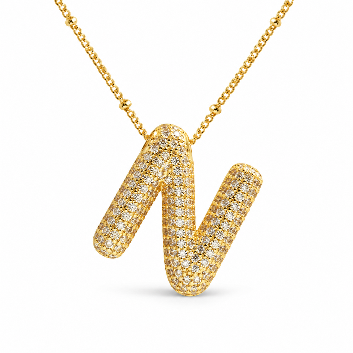 Massive Buchstaben Halskette - Gold
