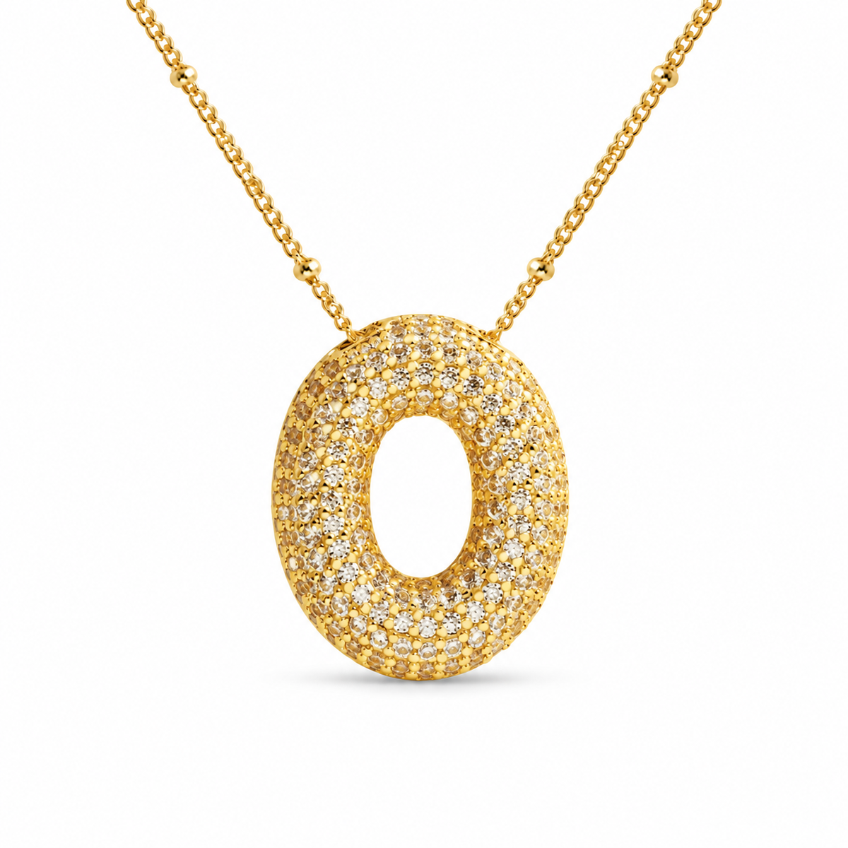 Massive Buchstaben Halskette - Gold