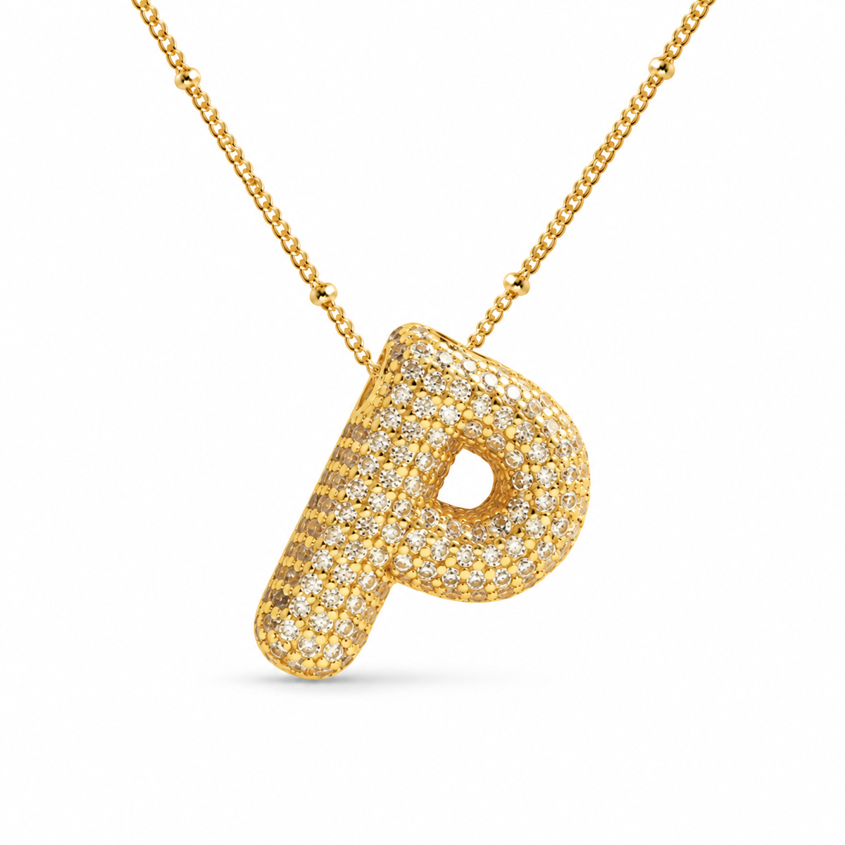 Massive Buchstaben Halskette - Gold