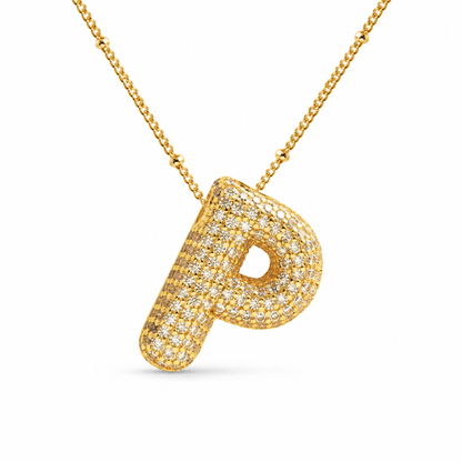 Massive Buchstaben Halskette - Gold
