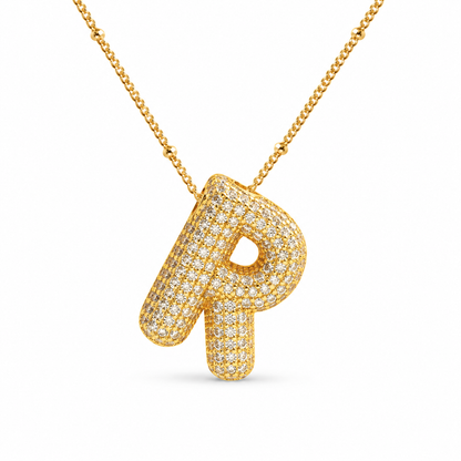 Massive Buchstaben Halskette - Gold