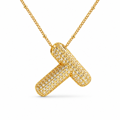 Massive Buchstaben Halskette - Gold