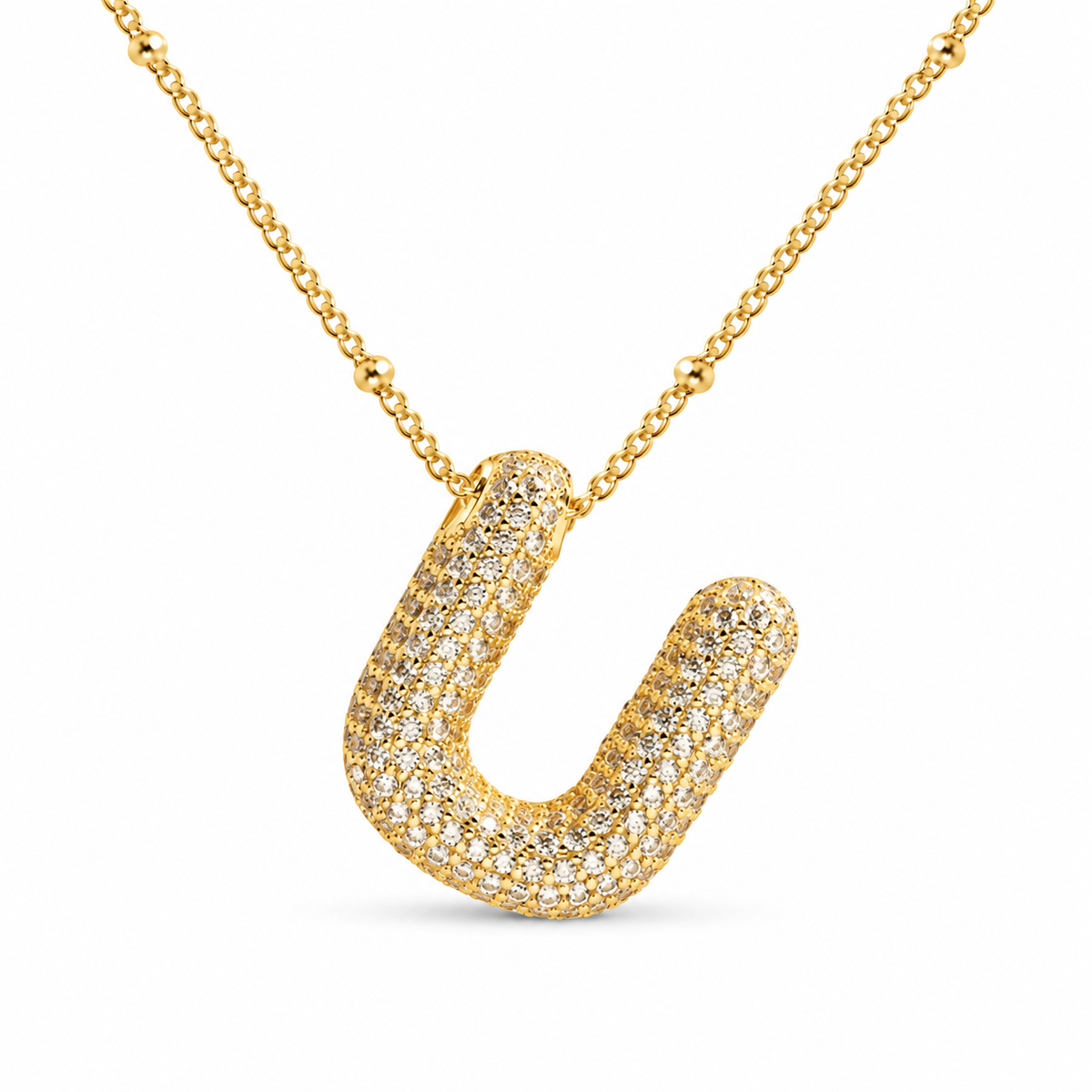Massive Buchstaben Halskette - Gold