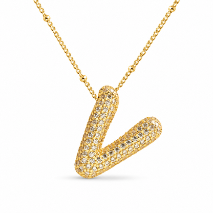 Massive Buchstaben Halskette - Gold