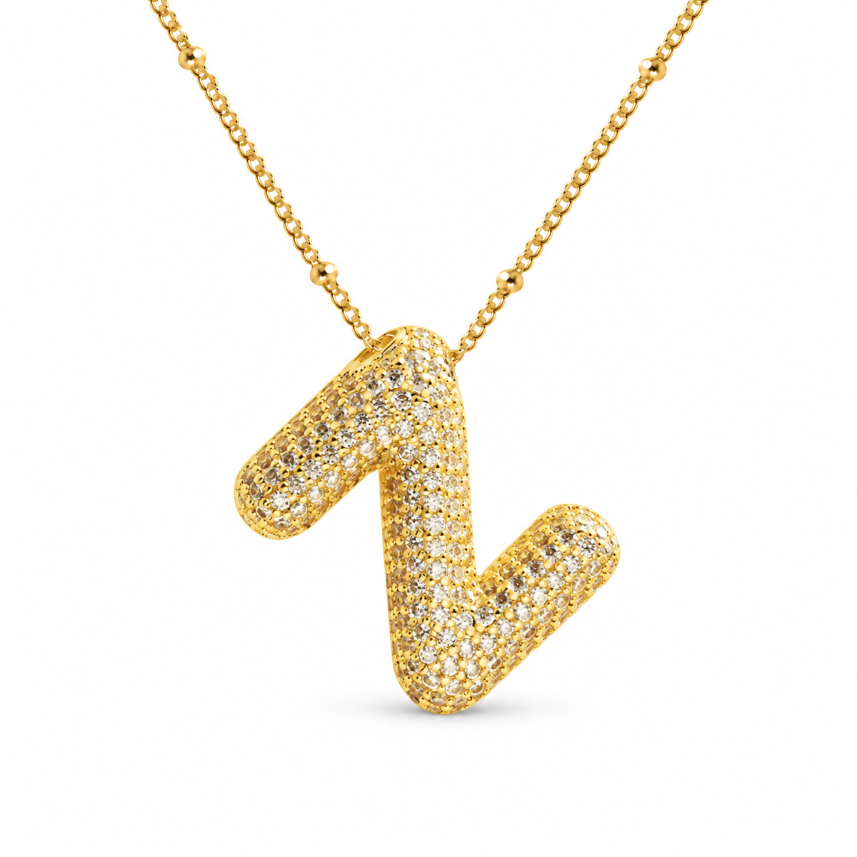 Massive Buchstaben Halskette - Gold