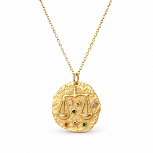 Celestia Sternzeichen-Halskette - Gold / Waage