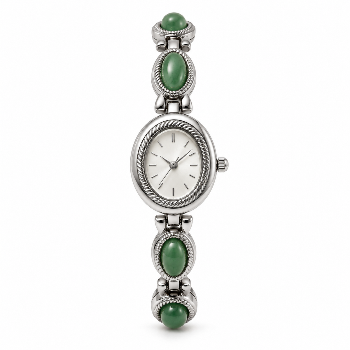 Amalfi Uhr - Silber / Grün / Weiß