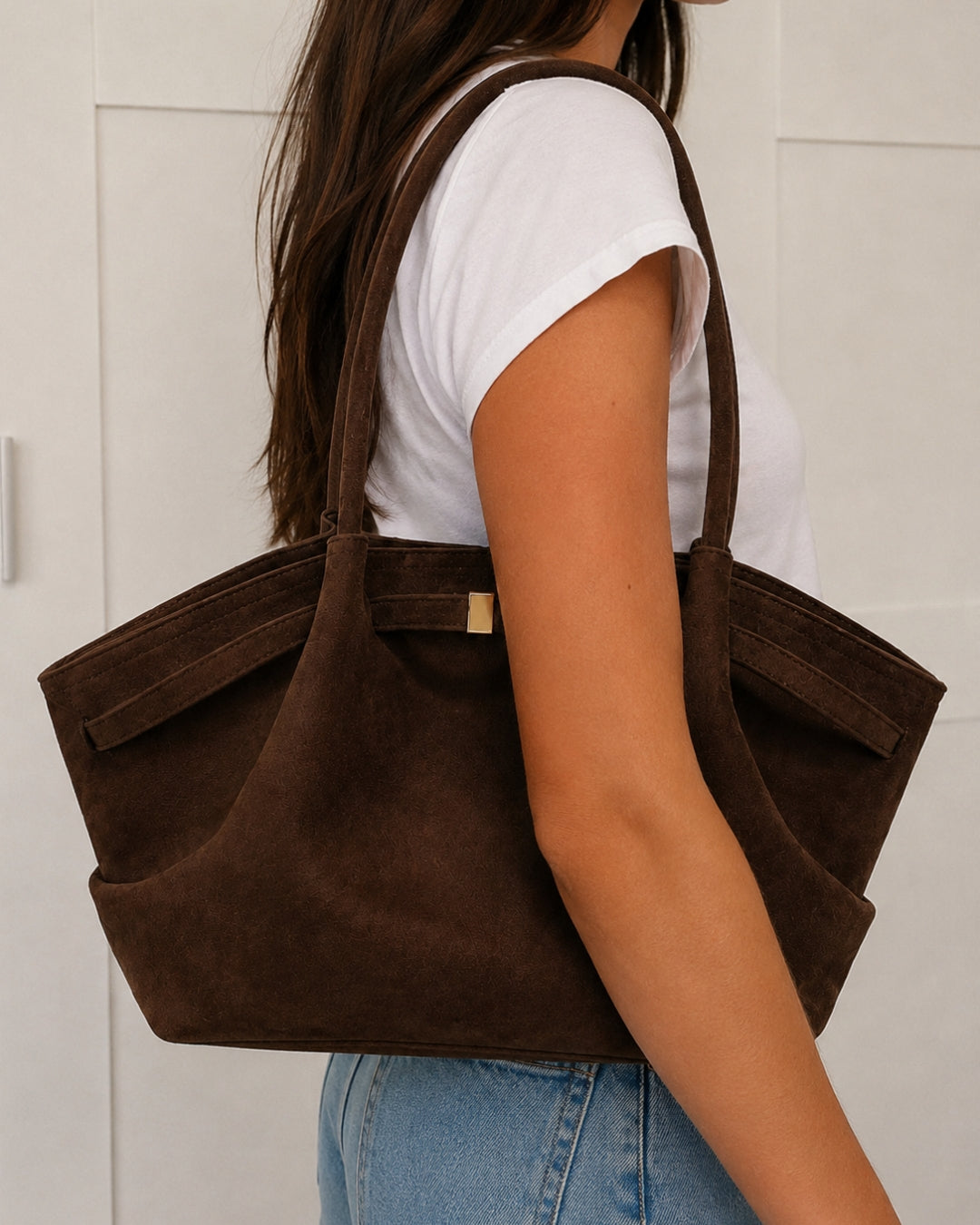 Noor Tasche - Kaffeefarbenes Leder