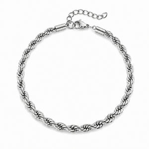 Touw Armband - Roestvrij Staal 4MM