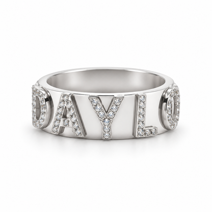 Signatur Diamantring - Silber
