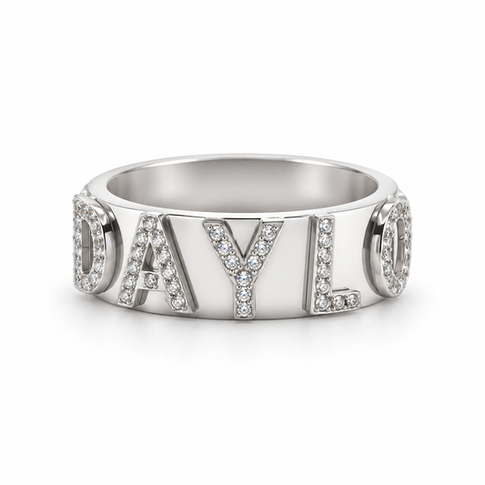 Signatur Diamantring - Silber