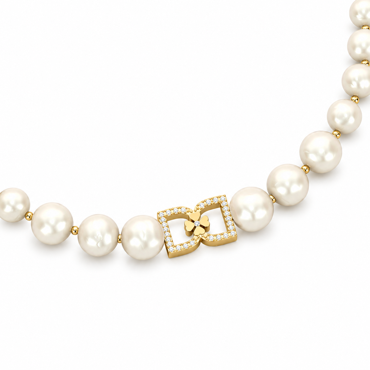 DD Perlen Choker Diamanten - Gold