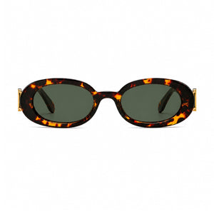 DD Sonnenbrille Oval - Leopard Grün