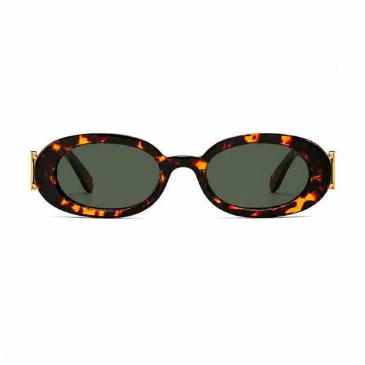 DD Sonnenbrille Oval - Leopard Grün