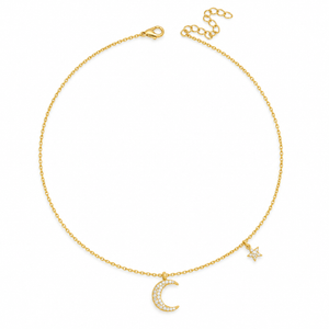 Odelia Mond-Halskette - Gold