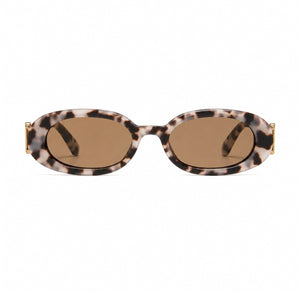 DD Sonnenbrille Oval - Weiß Leopard