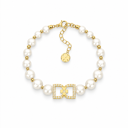 DD Perlenarmband Diamanten - Gold