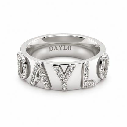 Signatur Diamantring - Silber