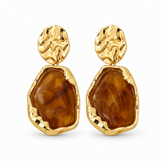 Marielle Ohrringe - Gold/Braun